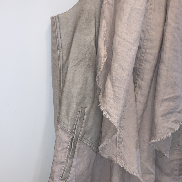 JAKETT ETC Linen & Leather Vest - Picture 6 of 10